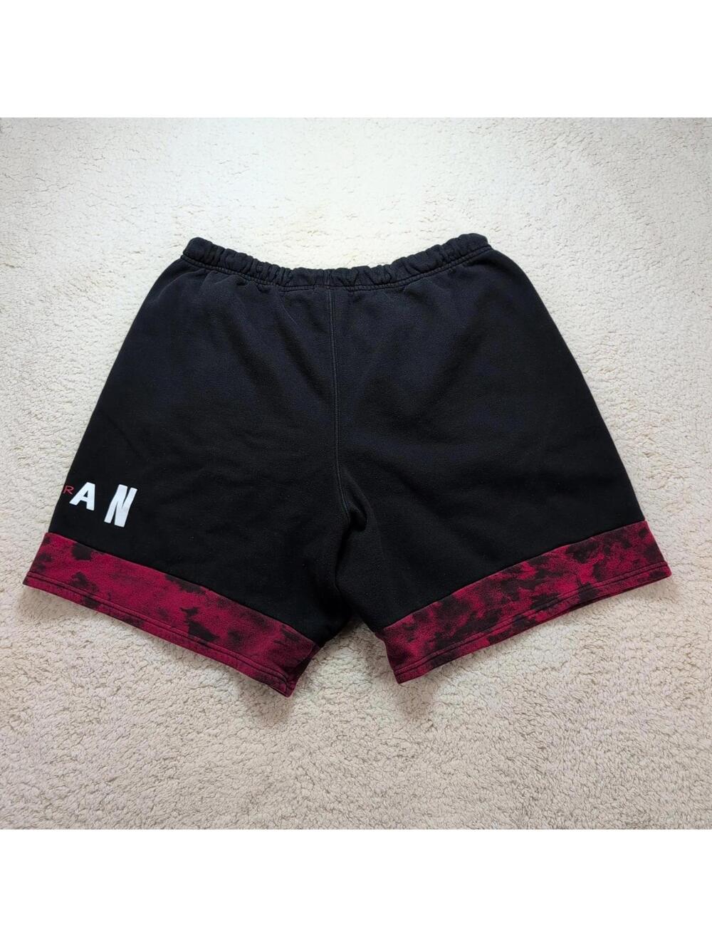 Jordan Sweat Shorts Men’s XL Black Red DD5221-010 Athletic Casual Streetwear - Picture 8 of 11